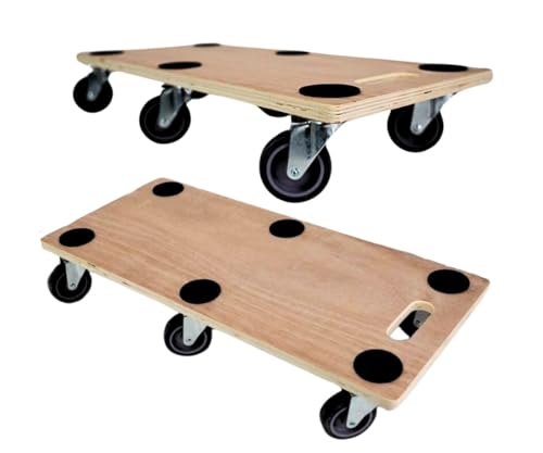 PROREGAL Mega Deal 2X Profi Transportroller mit 6 Rollen | HxBxT 11x30x68cm | Traglast 300kg | Sperrholzplatte | Braun | Möbelroller Rollbrett Transporthilfe Rollwagen Roller PROREGAL Mega Deal 2X Profi Transportroller mit 6 Rollen | HxBxT 11x30x68cm | Traglast 300kg | Sperrholzplatte | Braun | Möbelroller Rollbrett Transporthilfe Rollwagen Roller von PROREGAL