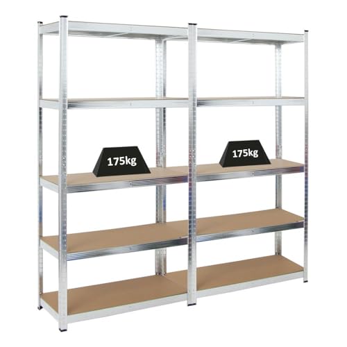 PROREGAL Mega Deal 2X Schwerlastregal Ragnar HxBxT 180x90x40cm mit Fachlast 175kg Verzinkt Garagenregal Kellerregal Werkstattregal Lagerregal Steckregal PROREGAL Mega Deal 2X Schwerlastregal Ragnar HxBxT 180x90x40cm mit Fachlast 175kg Verzinkt Garagenregal Kellerregal Werkstattregal Lagerregal Steckregal von PROREGAL