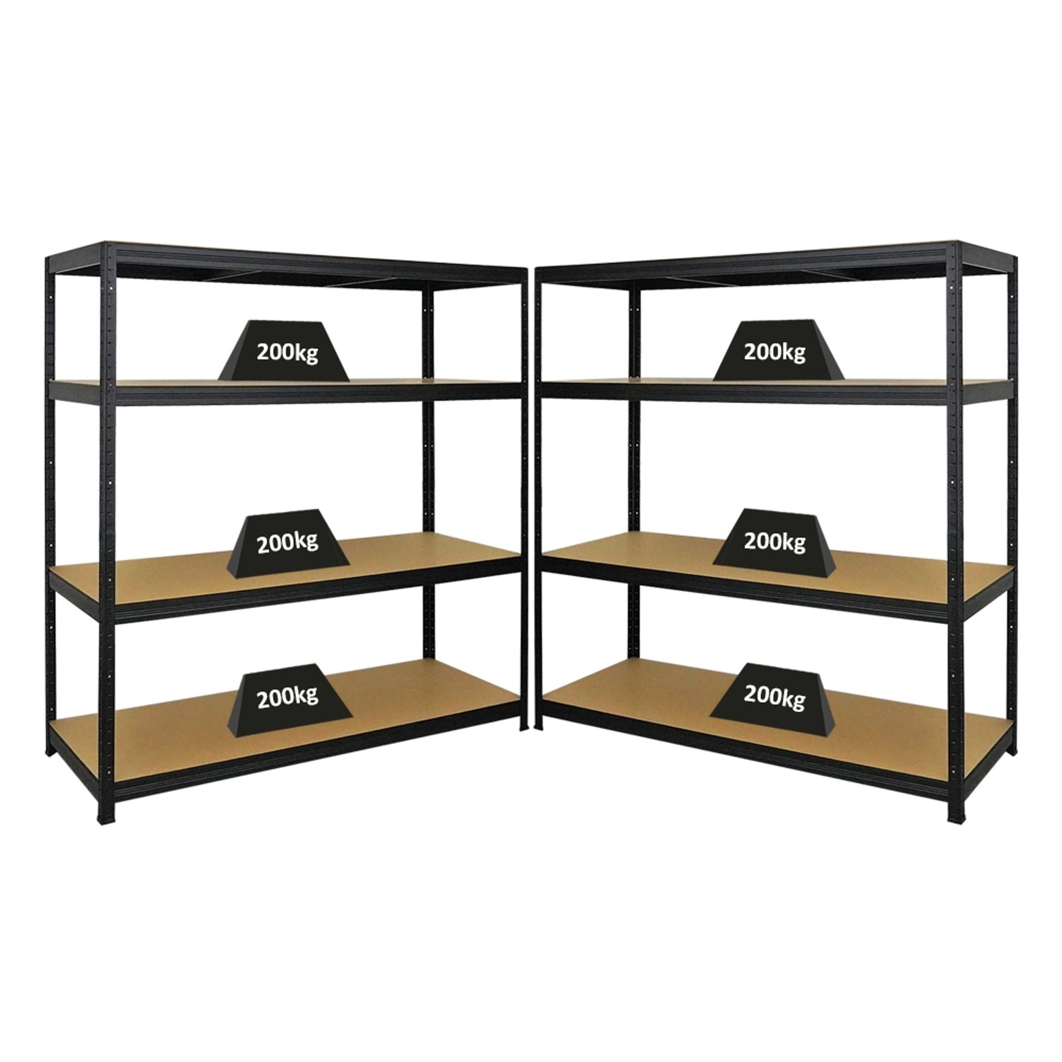 PROREGAL Mega Deal 2er-Set Schwerlastregal Giant Elephant 160x150x60cm mit 4 Ebenen Fachlast 200kg Schwarz PROREGAL Mega Deal 2er-Set Schwerlastregal Giant Elephant 160x150x60cm mit 4 Ebenen Fachlast 200kg Schwarz von PROREGAL
