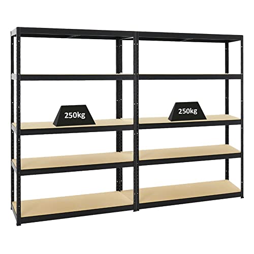 PROREGAL Mega Deal 2er-Set Schwerlastregale Big Elephant 180x120x45cm mit 5 Ebenen Fachlast 250kg Schwarz PROREGAL Mega Deal 2er-Set Schwerlastregale Big Elephant 180x120x45cm mit 5 Ebenen Fachlast 250kg Schwarz von PROREGAL