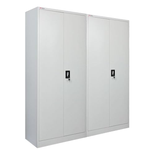 PROREGAL Mega Deal 2x Flügeltürenschrank ELEPHANT Metall Spind abschließbar 2 Türen 180x80x40cm Stahl 6 Fächern & Kleiderstange Stahlschrank Pulverbeschichtung Lichtgrau Garderobenschrank Aktenschrank PROREGAL Mega Deal 2x Flügeltürenschrank ELEPHANT Metall Spind abschließbar 2 Türen 180x80x40cm Stahl 6 Fächern & Kleiderstange Stahlschrank Pulverbeschichtung Lichtgrau Garderobenschrank Aktenschrank von PROREGAL