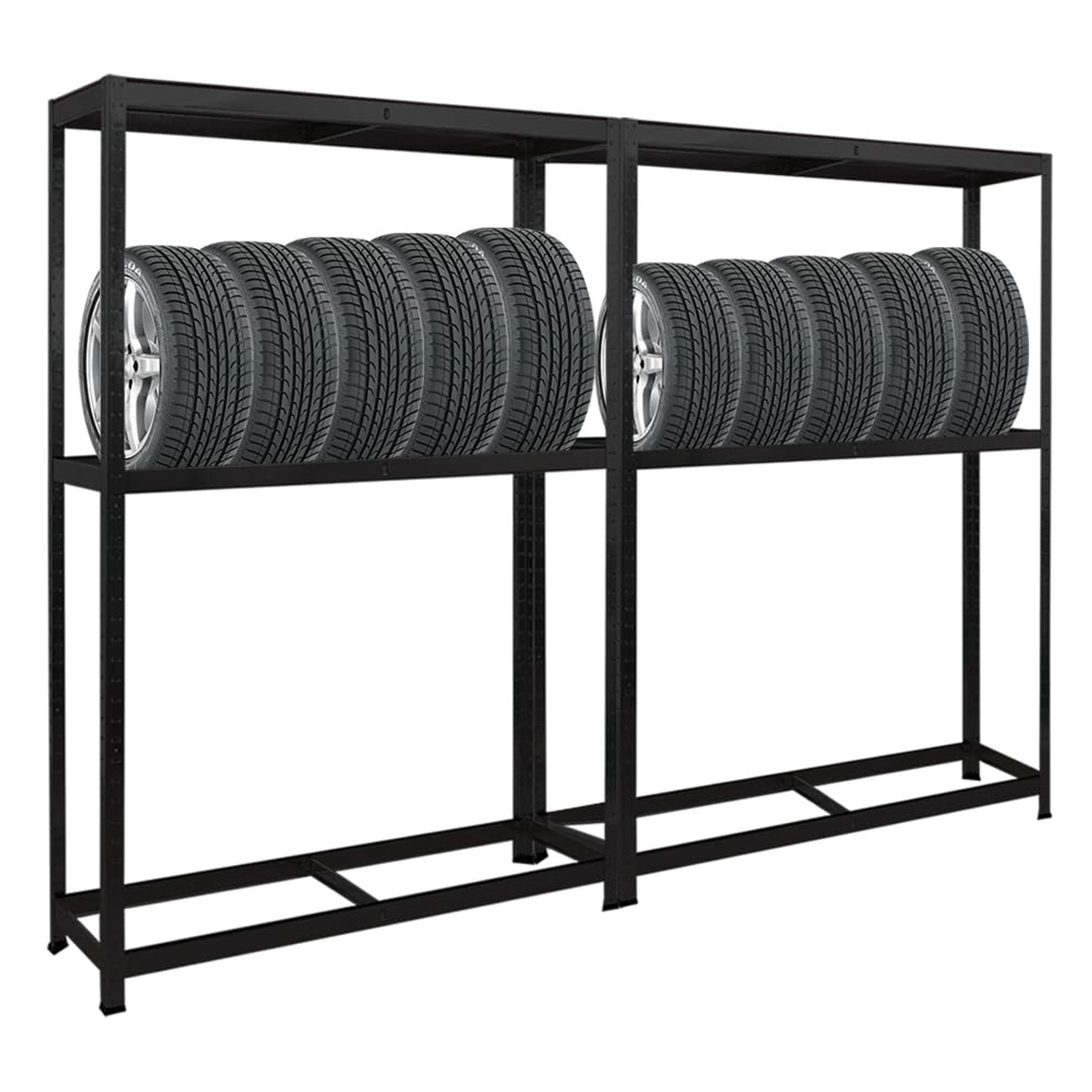 PROREGAL Mega Deal 2x Reifenregal RAGNAR HxBxT 180 x 120 x 40cm Bis Zu 8 Reifen Auf 2 Ebenen + Ablage 265kg Fachlast Schwarz PROREGAL Mega Deal 2x Reifenregal RAGNAR HxBxT 180 x 120 x 40cm Bis Zu 8 Reifen Auf 2 Ebenen + Ablage 265kg Fachlast Schwarz von PROREGAL