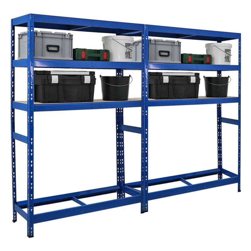 PROREGAL Mega Deal 2x Reifenregal Tiger HxBxT 180 x 120 x 40 cm Bis Zu 6 Reifen Auf 1 Ebene mit 3 Fachboden Blau von PROREGAL