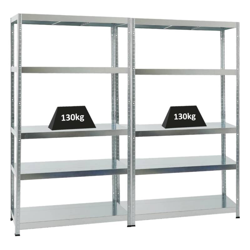 PROREGAL Mega Deal 2x Schwerlastregal Steel Eagle HxBxT 180 x 100 x 40 cm Fachlast 130 kg Verzinkt PROREGAL Mega Deal 2x Schwerlastregal Steel Eagle HxBxT 180 x 100 x 40 cm Fachlast 130 kg Verzinkt von PROREGAL