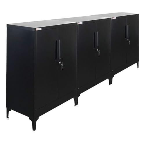 PROREGAL Mega Deal 3X Aktenschrank Elephant abschließbar aus Metall mit Beinen & 2 Türen 80 cm breit 2 Ebenen Schwarz Mehrzweckschrank 90x80x40cm Büroschrank Metallschrank Aufbewahrungsschrank PROREGAL Mega Deal 3X Aktenschrank Elephant abschließbar aus Metall mit Beinen & 2 Türen 80 cm breit 2 Ebenen Schwarz Mehrzweckschrank 90x80x40cm Büroschrank Metallschrank Aufbewahrungsschrank von PROREGAL