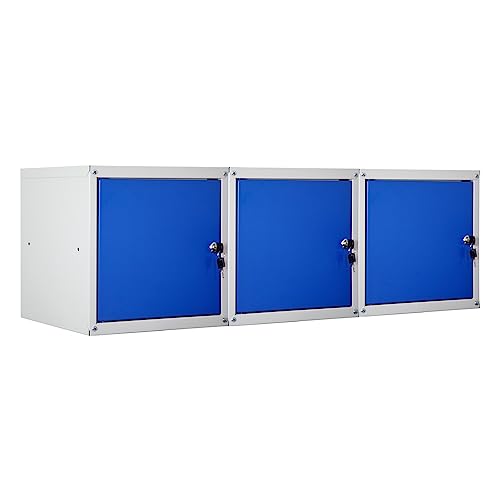 PROREGAL Mega Deal 3X Schließfachwürfel Cubic HxBxT 35x35x35cm Grau/Blau Schließfachschrank Metallspind Wertfachschrank Umkleideschrank 3 Fächer PROREGAL Mega Deal 3X Schließfachwürfel Cubic HxBxT 35x35x35cm Grau/Blau Schließfachschrank Metallspind Wertfachschrank Umkleideschrank 3 Fächer von PROREGAL