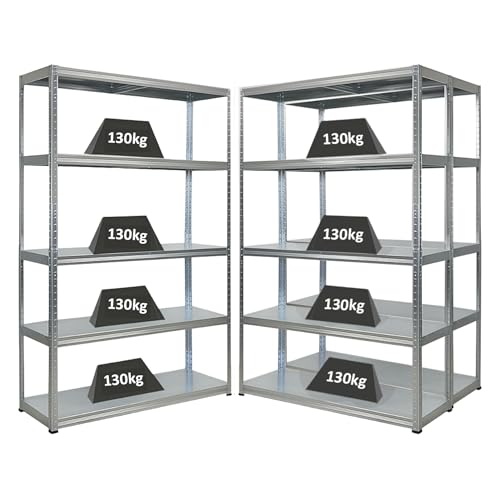 PROREGAL Mega Deal 3er-Sparset Metallregal Steel Eagle 180x120x40cm Fachlast 130kg Verzinkt Schwerlastregal, Küchenregal, Kellerregal, Steckregal, Garagenregal, Lagerregal von PROREGAL