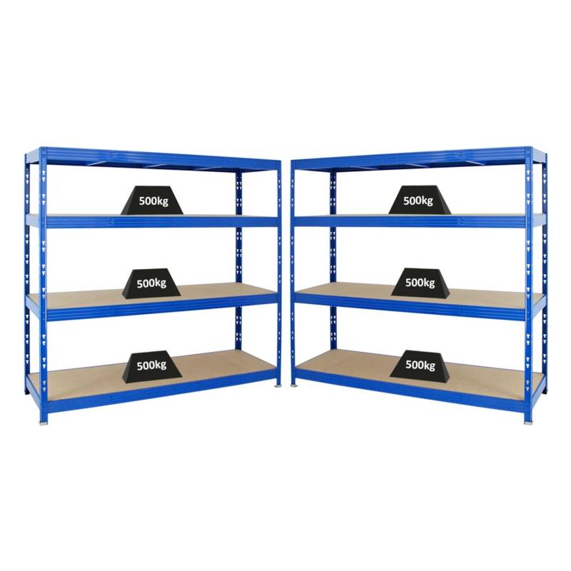 PROREGAL Mega Deal 3x Profi Schwerlastregal Rhino HxBxT 180 x 160 x 60 cm 4 Spanplatten-Ebenen 16mm Fachlast 500 kg Schwarz von PROREGAL