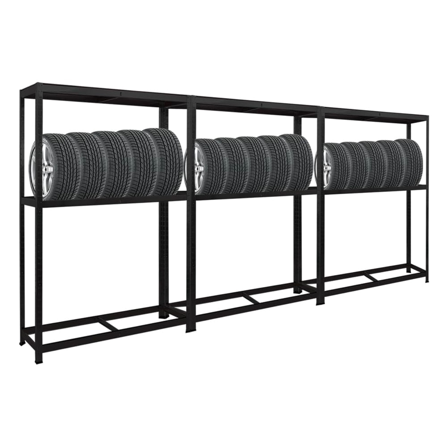 PROREGAL Mega Deal 3x Reifenregal RAGNAR HxBxT 180 x 120 x 40cm Bis Zu 8 Reifen Auf 2 Ebenen + Ablage 265kg Fachlast Schwarz PROREGAL Mega Deal 3x Reifenregal RAGNAR HxBxT 180 x 120 x 40cm Bis Zu 8 Reifen Auf 2 Ebenen + Ablage 265kg Fachlast Schwarz von PROREGAL