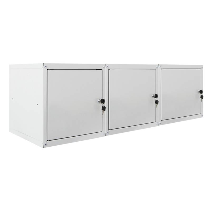 PROREGAL Mega Deal 3x Schließfachwürfel Cubic HxBxT 35 x 35 x 35 cm Grau von PROREGAL