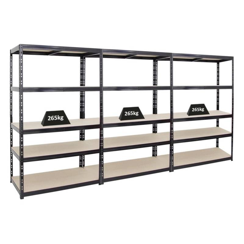PROREGAL Mega Deal 3x Schwerlastregal Giant Tiger HxBxT 200 x 120 x 60 cm Fachlast 265 kg 5-Ebenen Schwarz PROREGAL Mega Deal 3x Schwerlastregal Giant Tiger HxBxT 200 x 120 x 60 cm Fachlast 265 kg 5-Ebenen Schwarz von PROREGAL