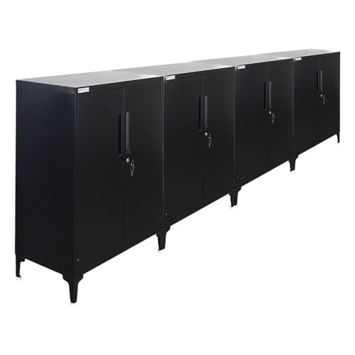 PROREGAL Mega Deal 4X Aktenschrank Elephant abschließbar aus Metall mit Beinen & 2 Türen 80 cm breit 2 Ebenen Schwarz Mehrzweckschrank 90x80x40cm Büroschrank Metallschrank Aufbewahrungsschrank PROREGAL Mega Deal 4X Aktenschrank Elephant abschließbar aus Metall mit Beinen & 2 Türen 80 cm breit 2 Ebenen Schwarz Mehrzweckschrank 90x80x40cm Büroschrank Metallschrank Aufbewahrungsschrank von PROREGAL