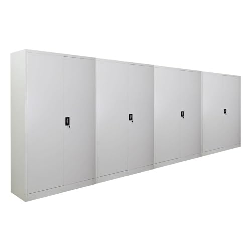 PROREGAL Mega Deal 4X Flügeltürenschrank Elephant Metall Aktenschrank komplett montiert abschließbar 2 Türen 180x120x40cm Stahl 4 Ebenen Stahlschrank Pulverbeschichtung Lichtgrau Werkstattschrank PROREGAL Mega Deal 4X Flügeltürenschrank Elephant Metall Aktenschrank komplett montiert abschließbar 2 Türen 180x120x40cm Stahl 4 Ebenen Stahlschrank Pulverbeschichtung Lichtgrau Werkstattschrank von PROREGAL