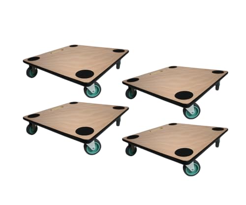 PROREGAL Mega Deal 4X Profi Transportroller mit 4 Rollen | HxBxT 11,5x50x50 cm | Traglast 150kg | Sperrholzplatte | Braun | Möbelroller Rollbrett Transporthilfe Roller Pflanzenroller PROREGAL Mega Deal 4X Profi Transportroller mit 4 Rollen | HxBxT 11,5x50x50 cm | Traglast 150kg | Sperrholzplatte | Braun | Möbelroller Rollbrett Transporthilfe Roller Pflanzenroller von PROREGAL