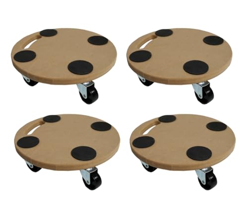 PROREGAL Mega Deal 4X Profi Transportroller mit 4 Rollen | Rund | HxBxT 11x30x30 cm | Traglast 100kg | MDF Holzplatte | Braun | Möbelroller Rollbrett Transporthilfe Roller Pflanzenroller PROREGAL Mega Deal 4X Profi Transportroller mit 4 Rollen | Rund | HxBxT 11x30x30 cm | Traglast 100kg | MDF Holzplatte | Braun | Möbelroller Rollbrett Transporthilfe Roller Pflanzenroller von PROREGAL