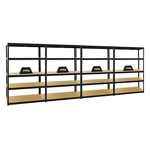 PROREGAL Mega Deal 4er-Set Schwerlastregale Big Elephant 180x120x60cm mit 5 Ebenen Fachlast 250kg Schwarz PROREGAL Mega Deal 4er-Set Schwerlastregale Big Elephant 180x120x60cm mit 5 Ebenen Fachlast 250kg Schwarz von PROREGAL