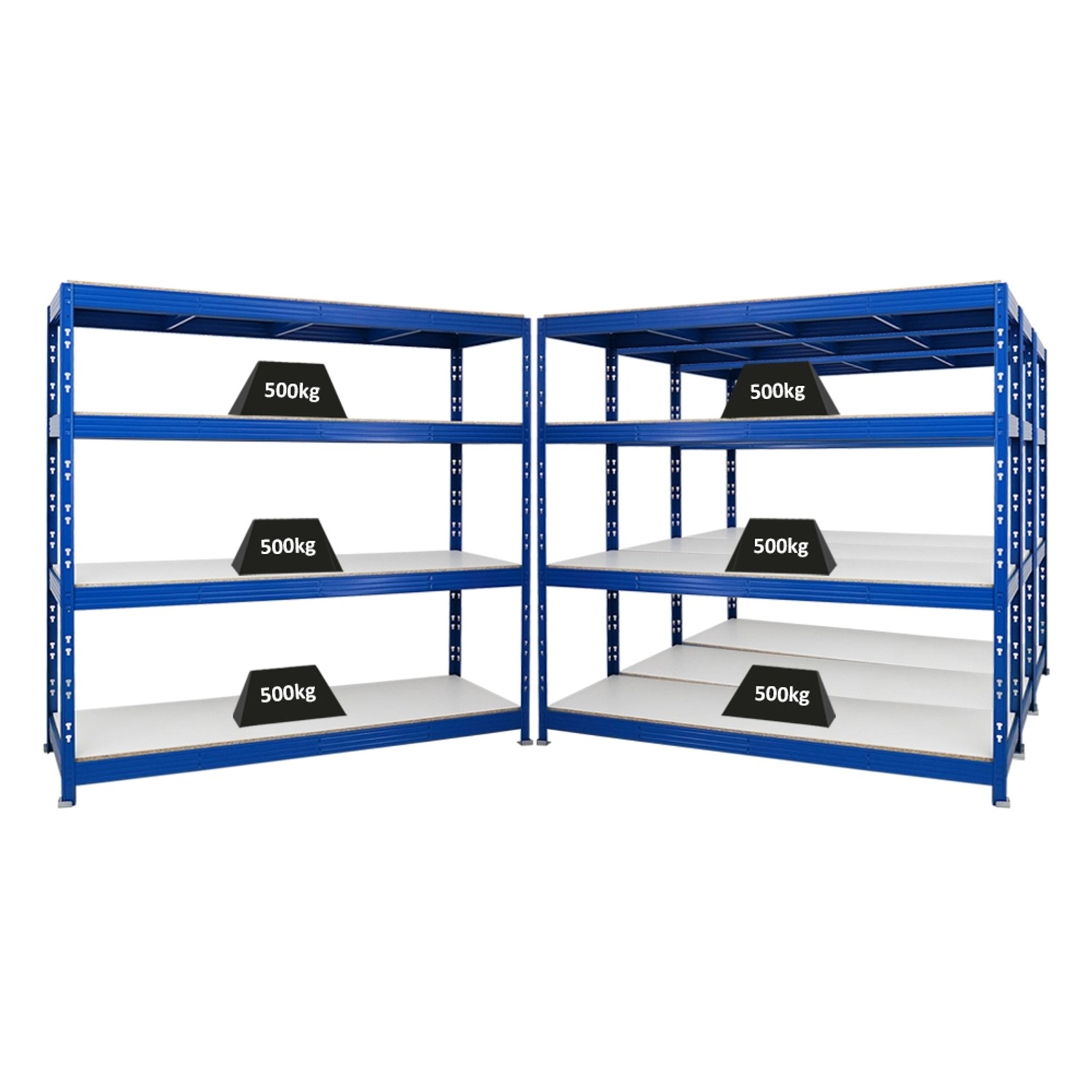 PROREGAL Mega Deal 4x Profi Schwerlastregal Rhino HxBxT 180 x 200 x 60 cm 4 Melamin-Ebenen 16mm Fachlast 500 kg Blau PROREGAL Mega Deal 4x Profi Schwerlastregal Rhino HxBxT 180 x 200 x 60 cm 4 Melamin-Ebenen 16mm Fachlast 500 kg Blau von PROREGAL