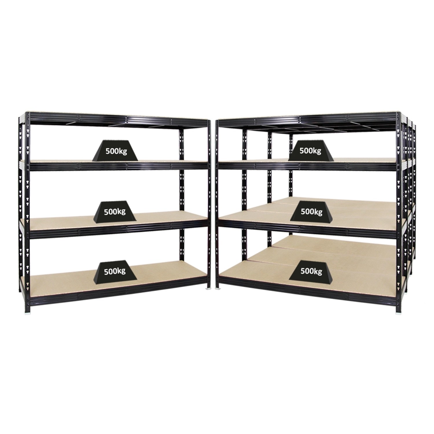 PROREGAL Mega Deal 4x Profi Schwerlastregal Rhino HxBxT 180 x 200 x 60 cm 4 Spanplatten-Ebenen 16mm Fachlast 500 kg Schwarz PROREGAL Mega Deal 4x Profi Schwerlastregal Rhino HxBxT 180 x 200 x 60 cm 4 Spanplatten-Ebenen 16mm Fachlast 500 kg Schwarz von PROREGAL