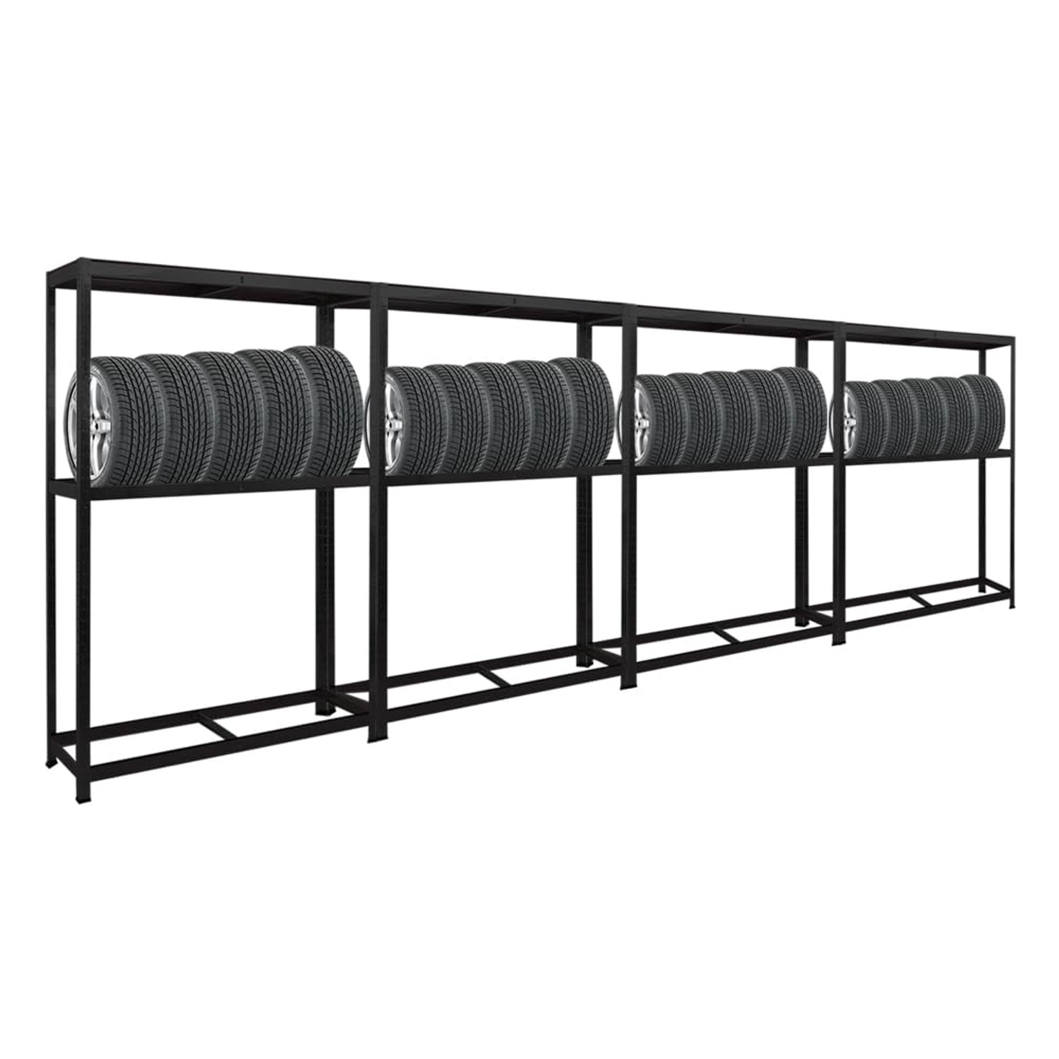 PROREGAL Mega Deal 4x Reifenregal RAGNAR HxBxT 180 x 120 x 40cm Bis Zu 8 Reifen Auf 2 Ebenen + Ablage 265kg Fachlast Schwarz PROREGAL Mega Deal 4x Reifenregal RAGNAR HxBxT 180 x 120 x 40cm Bis Zu 8 Reifen Auf 2 Ebenen + Ablage 265kg Fachlast Schwarz von PROREGAL