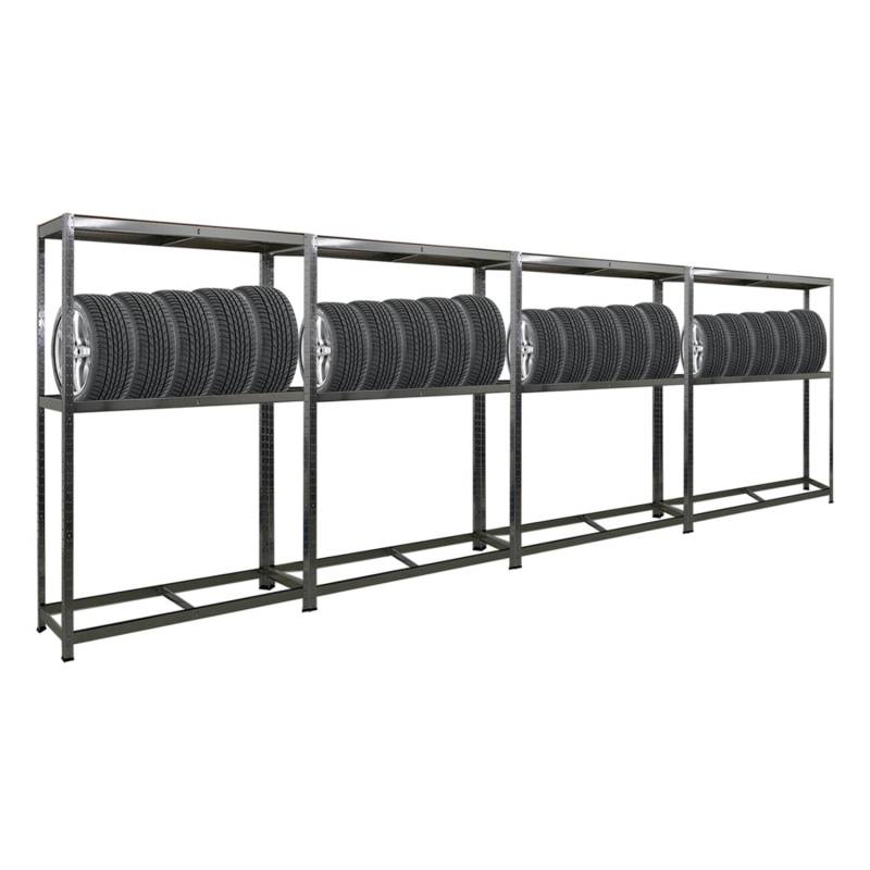 PROREGAL Mega Deal 4x Reifenregal RAGNAR HxBxT 180 x 120 x 40cm Bis Zu 8 Reifen Auf 2 Ebenen + Ablage 265kg Fachlast Verzinkt PROREGAL Mega Deal 4x Reifenregal RAGNAR HxBxT 180 x 120 x 40cm Bis Zu 8 Reifen Auf 2 Ebenen + Ablage 265kg Fachlast Verzinkt von PROREGAL