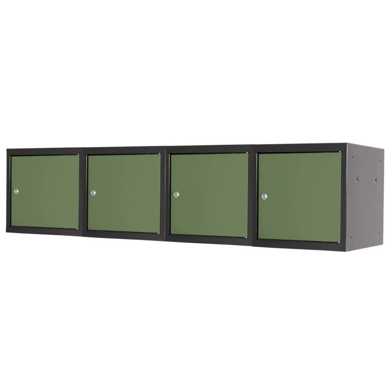 PROREGAL Mega Deal 4x Schließfachwürfel Blocky Mit Zylinderschloss & 2 Schlüssel  40x40x40cm Anthrazit/Resedagrün von PROREGAL