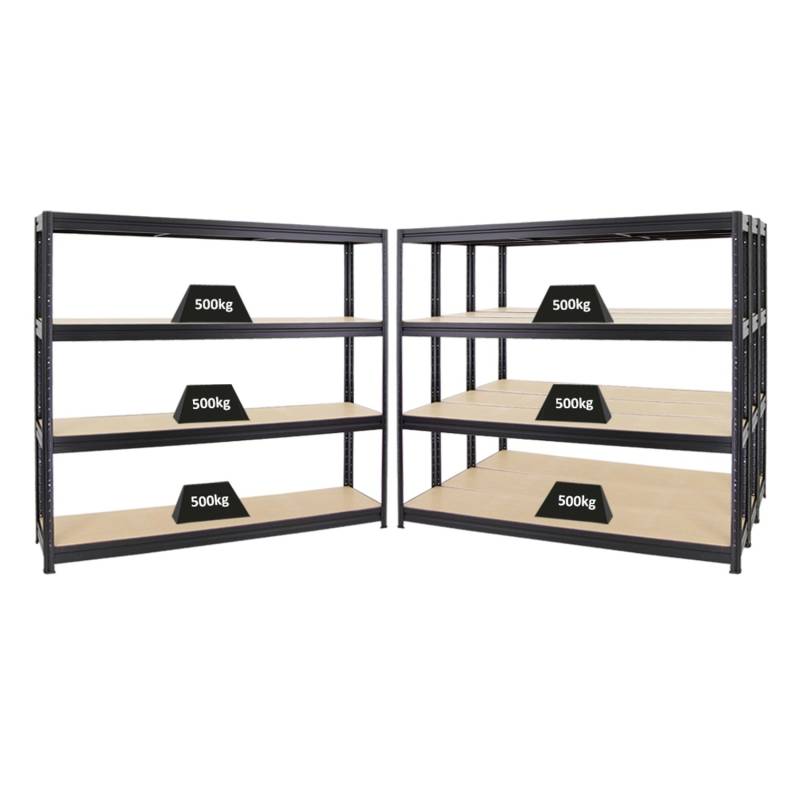 PROREGAL Mega Deal 4x Schwerlastregal Dino HxBxT 180 x 200 x 45 cm Fachlast 500 kg Schwarz von PROREGAL