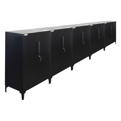PROREGAL Mega Deal 5X Aktenschrank Elephant abschließbar aus Metall mit Beinen & 2 Türen 80 cm breit 2 Ebenen Schwarz Mehrzweckschrank 90x80x40cm Büroschrank Metallschrank Aufbewahrungsschrank PROREGAL Mega Deal 5X Aktenschrank Elephant abschließbar aus Metall mit Beinen & 2 Türen 80 cm breit 2 Ebenen Schwarz Mehrzweckschrank 90x80x40cm Büroschrank Metallschrank Aufbewahrungsschrank von PROREGAL