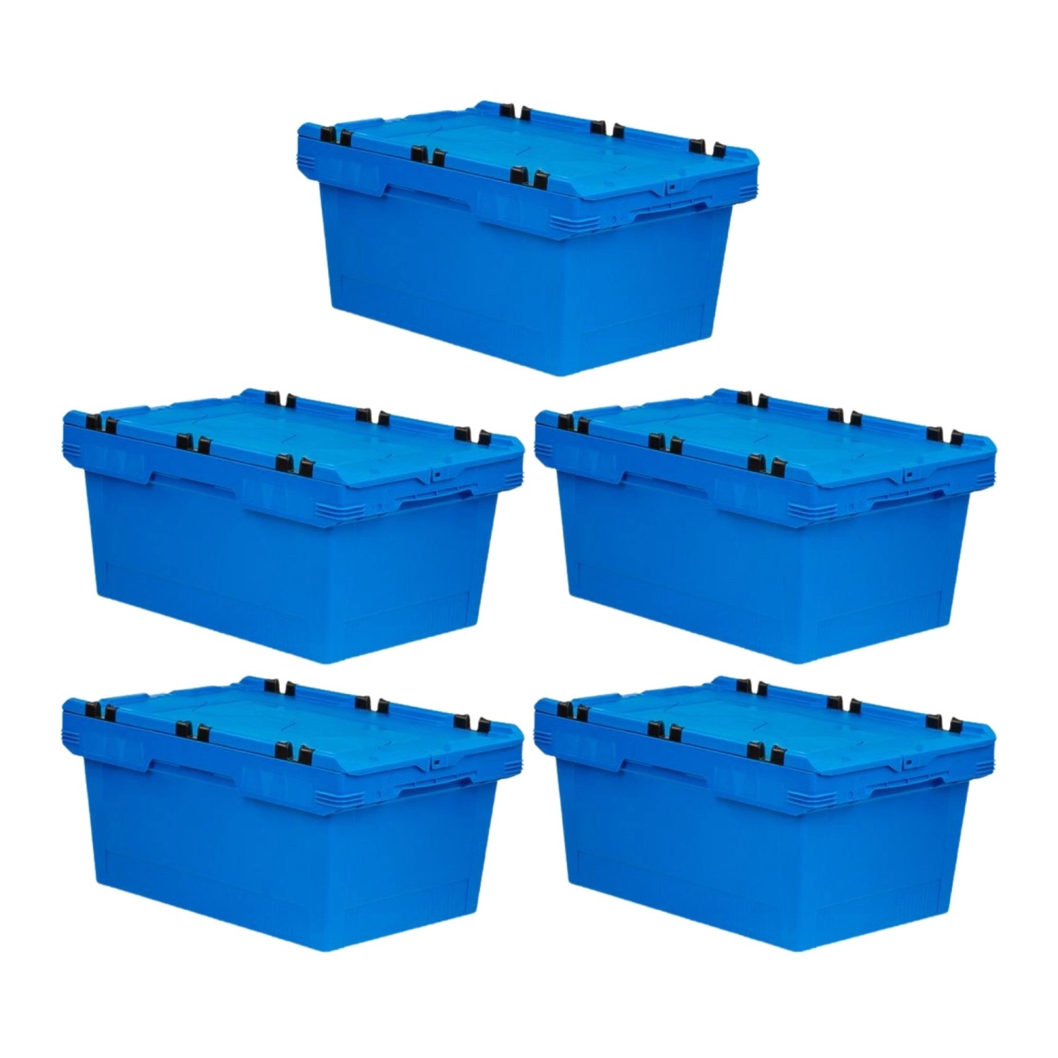 PROREGAL Mega Deal 5x Conical Mehrweg-Stapelbehälter mit Krokodildeckel Blau HxBxT 29,9 x 41 x 61cm 47 Liter Lagerbox Eurobox Transportbox PROREGAL Mega Deal 5x Conical Mehrweg-Stapelbehälter mit Krokodildeckel Blau HxBxT 29,9 x 41 x 61cm 47 Liter Lagerbox Eurobox Transportbox von PROREGAL