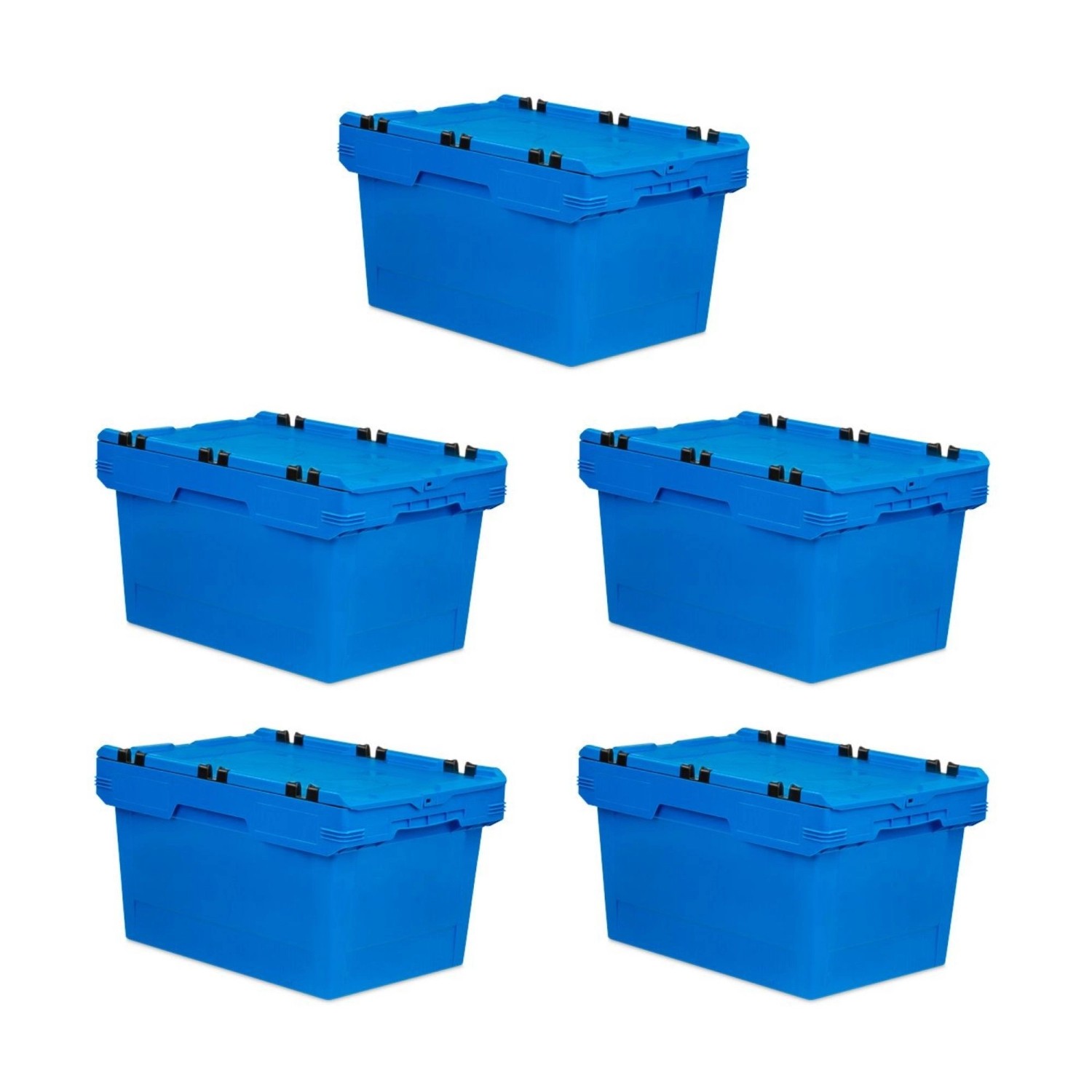 PROREGAL Mega Deal 5x Conical Mehrweg-Stapelbehälter mit Krokodildeckel Blau HxBxT 34,9 x 41 x 61cm 58 Liter Lagerbox Eurobox Transportbox PROREGAL Mega Deal 5x Conical Mehrweg-Stapelbehälter mit Krokodildeckel Blau HxBxT 34,9 x 41 x 61cm 58 Liter Lagerbox Eurobox Transportbox von PROREGAL