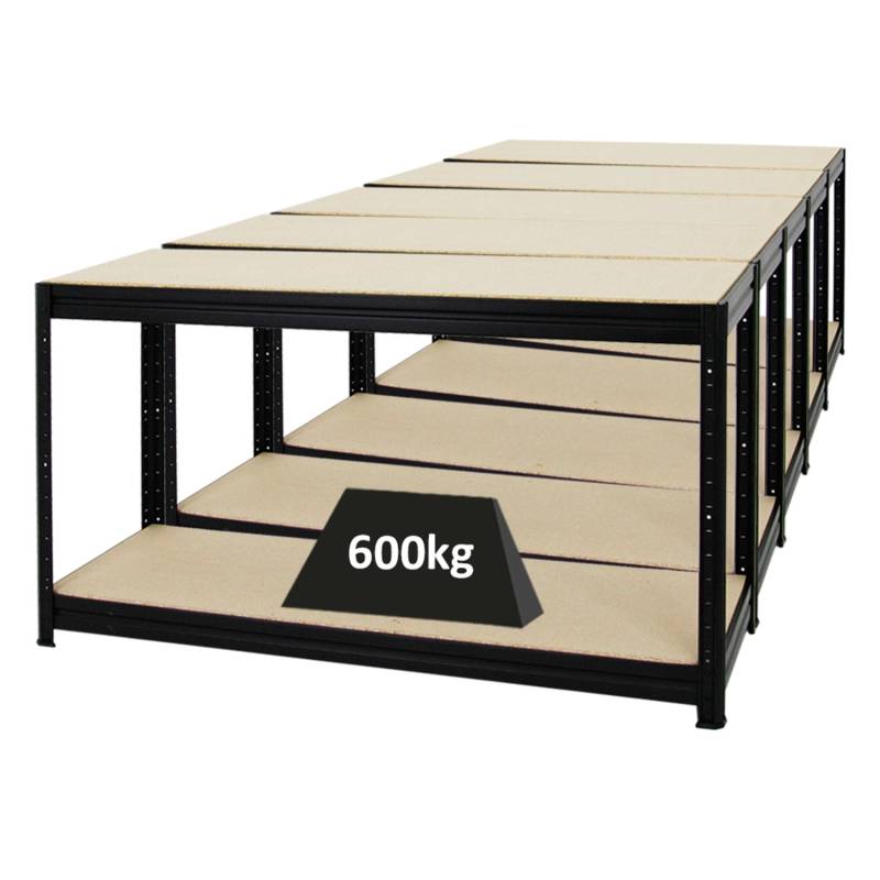 PROREGAL Mega Deal 5x Höhenverstellbare Werkbank Dino HxBxT 90 x 160 x 60 cm Traglast 600 kg Schwarz von PROREGAL