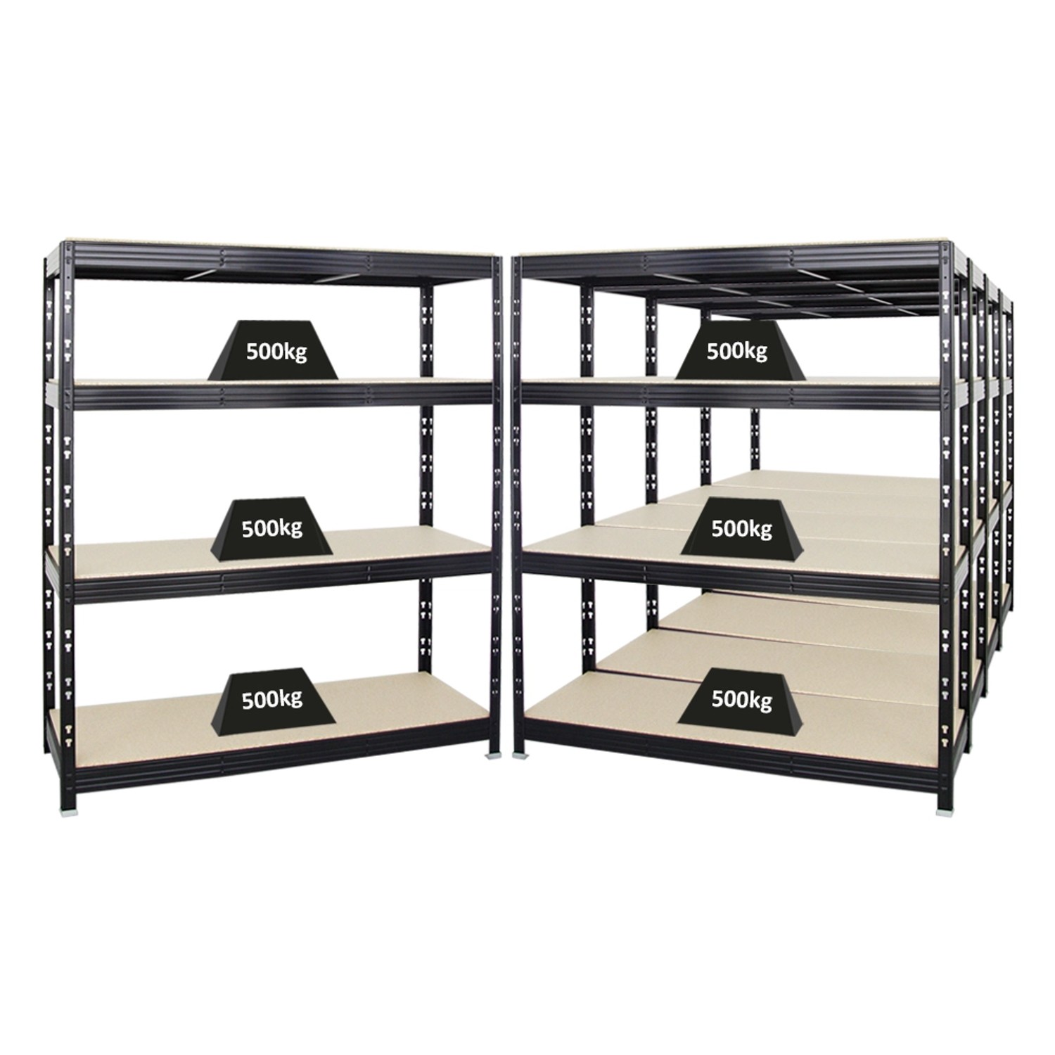 PROREGAL Mega Deal 5x Profi Schwerlastregal Rhino HxBxT 180 x 160 x 60 cm 4 Spanplatten-Ebenen 16mm Fachlast 500 kg Schwarz PROREGAL Mega Deal 5x Profi Schwerlastregal Rhino HxBxT 180 x 160 x 60 cm 4 Spanplatten-Ebenen 16mm Fachlast 500 kg Schwarz von PROREGAL