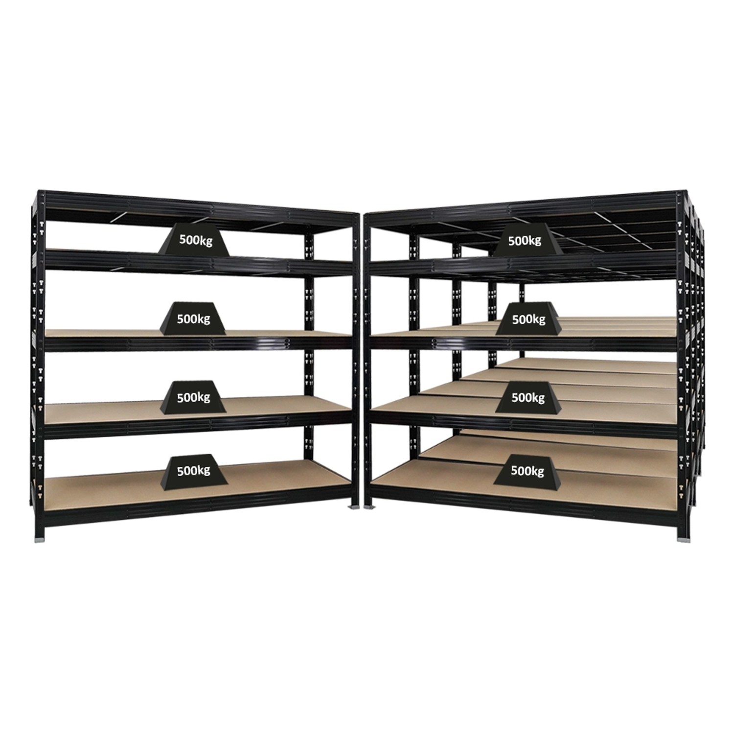 PROREGAL Mega Deal 5x Profi Schwerlastregal Rhino HxBxT 180 x 200 x 60 cm 5 Spanplatten-Ebenen 8mm Fachlast 500 kg Schwarz PROREGAL Mega Deal 5x Profi Schwerlastregal Rhino HxBxT 180 x 200 x 60 cm 5 Spanplatten-Ebenen 8mm Fachlast 500 kg Schwarz von PROREGAL