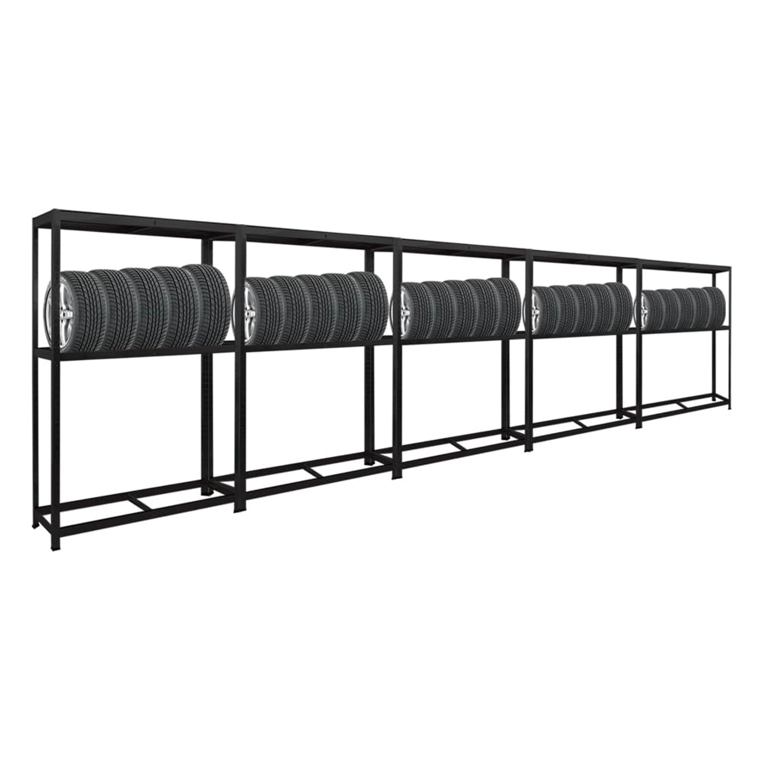 PROREGAL Mega Deal 5x Reifenregal RAGNAR HxBxT 180 x 120 x 40cm Bis Zu 8 Reifen Auf 2 Ebenen + Ablage 265kg Fachlast Schwarz PROREGAL Mega Deal 5x Reifenregal RAGNAR HxBxT 180 x 120 x 40cm Bis Zu 8 Reifen Auf 2 Ebenen + Ablage 265kg Fachlast Schwarz von PROREGAL