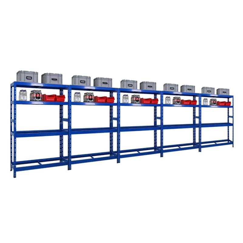 PROREGAL Mega Deal 5x Reifenregal Tiger 180x120x40 cm Bis Zu 12 Reifen Auf 2 Ebenen Mit 2 Fachboden Blau von PROREGAL