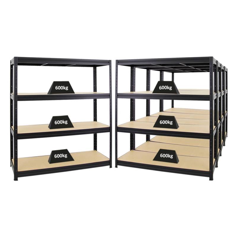 PROREGAL Mega Deal 5x Schwerlastregal Dino HxBxT 180 x 160 x 60 cm Fachlast 600 kg Schwarz von PROREGAL