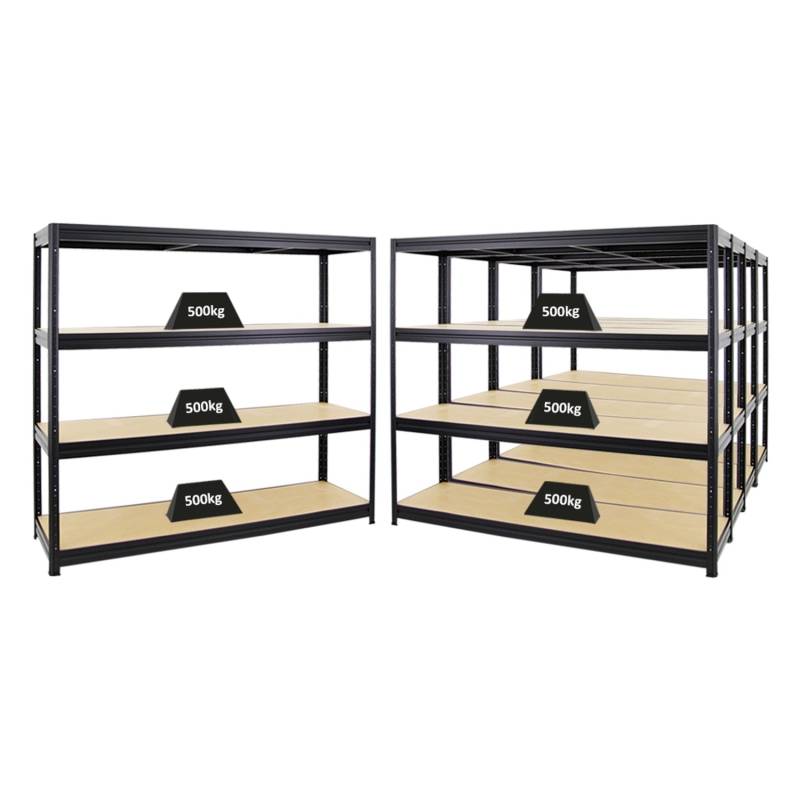 PROREGAL Mega Deal 5x Schwerlastregal Dino HxBxT 180 x 200 x 60 cm Fachlast 500 kg Schwarz von PROREGAL