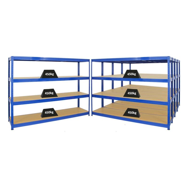 PROREGAL Mega Deal 5x Schwerlastregal Dino HxBxT 180 x 240 x 60 cm Fachlast 450 kg Blau von PROREGAL