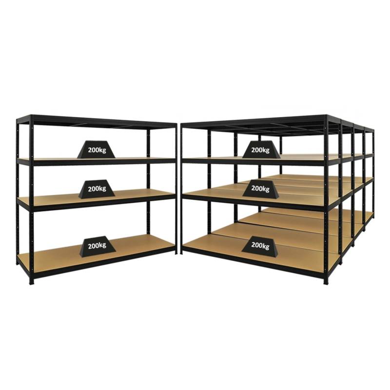 PROREGAL Mega Deal 5x Schwerlastregal Giant Elephant HxBxT 160 x 180 x 60 cm Fachlast 200kg Schwarz von PROREGAL