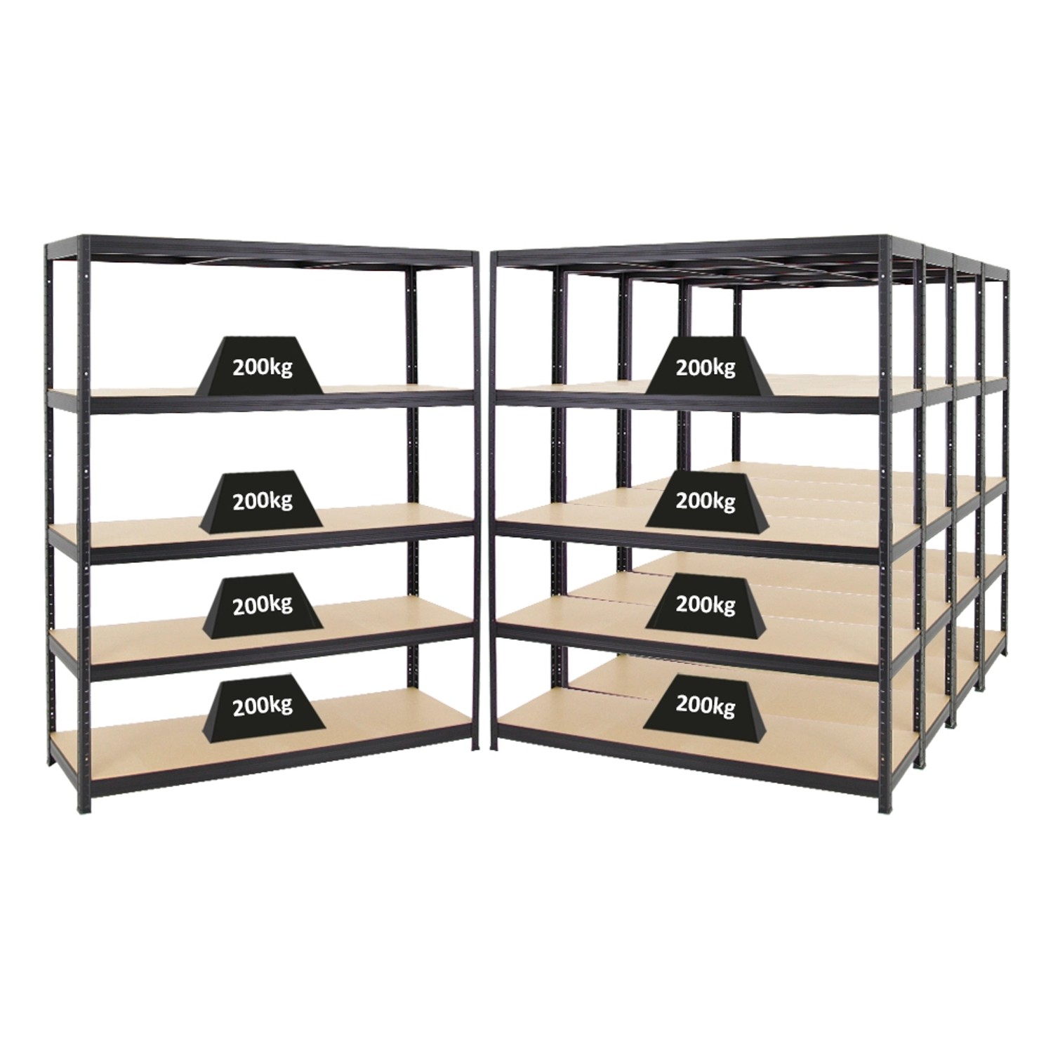 PROREGAL Mega Deal 5x Schwerlastregal Giant Elephant HxBxT 180 x 150 x 45 cm Fachlast 200 kg Schwarz PROREGAL Mega Deal 5x Schwerlastregal Giant Elephant HxBxT 180 x 150 x 45 cm Fachlast 200 kg Schwarz von PROREGAL