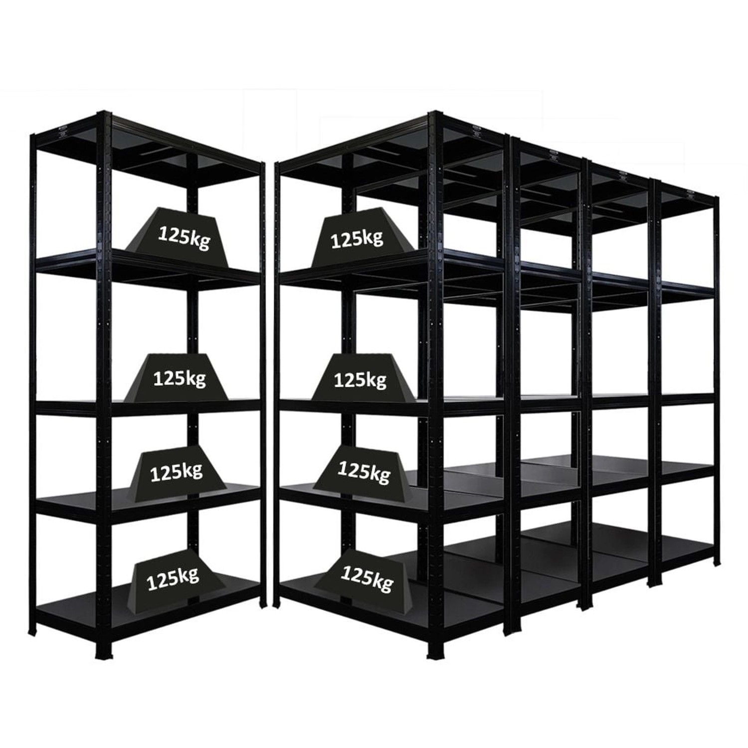 PROREGAL Mega Deal 5x Schwerlastregal Ragnar HxBxT 180x90x40cm 5 Stahlplatten-Ebenen Fachlast 125 kg Schwarz PROREGAL Mega Deal 5x Schwerlastregal Ragnar HxBxT 180x90x40cm 5 Stahlplatten-Ebenen Fachlast 125 kg Schwarz von PROREGAL