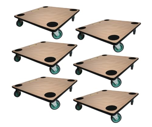 PROREGAL Mega Deal 6X Profi Transportroller mit 4 Rollen | HxBxT 11,5x50x50 cm | Traglast 150kg | Sperrholzplatte | Braun | Möbelroller Rollbrett Transporthilfe Roller Pflanzenroller PROREGAL Mega Deal 6X Profi Transportroller mit 4 Rollen | HxBxT 11,5x50x50 cm | Traglast 150kg | Sperrholzplatte | Braun | Möbelroller Rollbrett Transporthilfe Roller Pflanzenroller von PROREGAL