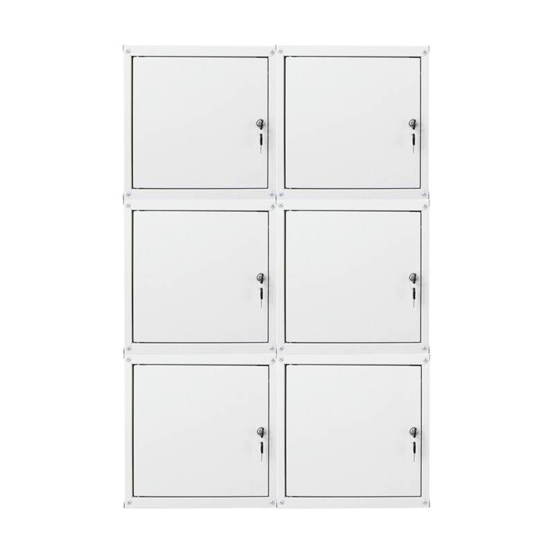 PROREGAL Mega Deal 6x Schließfachwürfel Cubic XL HxBxT 45 x 45 x 45 cm Grau von PROREGAL