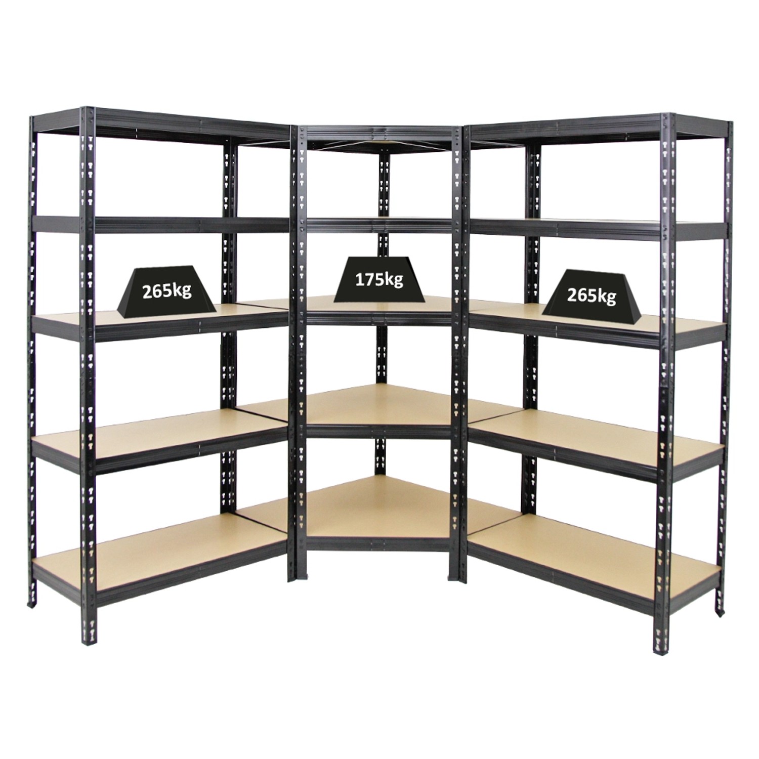PROREGAL Mega Deal Tiger 1x Eckregal & 2x Schwerlastregal 180x 90x 45 cm Fachlast 175 & 265 kg Schwarz PROREGAL Mega Deal Tiger 1x Eckregal & 2x Schwerlastregal 180x 90x 45 cm Fachlast 175 & 265 kg Schwarz von PROREGAL