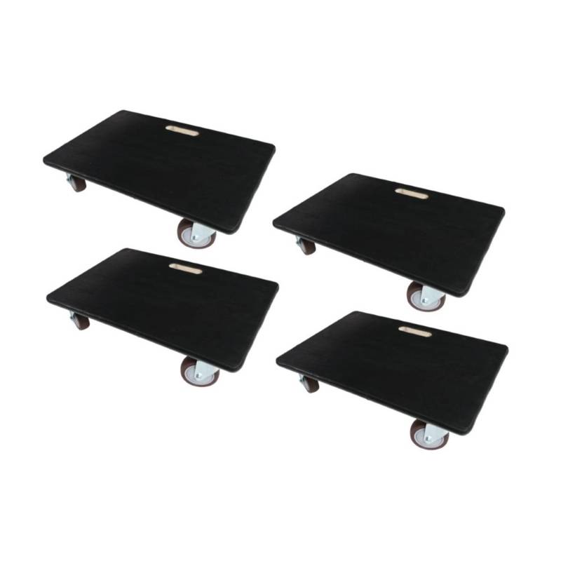 PROREGAL MegaDeal 4x Transportroller 4 Rollen HxBxT 15x40x60 cm Traglast 500kg Gummibelag von PROREGAL