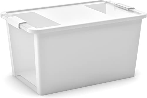 PROREGAL Mehrzweck Aufbewahrungsbehälter STORAGE mit Deckel | HxBxT 28x55x35cm | 40 Liter | Weiß | Behälter, Box, Aufbewahrungsbehälter, Aufbewahrungsbox von PROREGAL