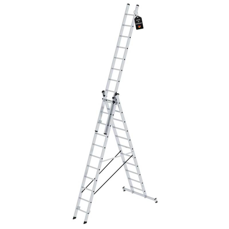 PROREGAL Mehrzweckleiter 3-Teilig mit Traverse 3 x 11 Sprossen von PROREGAL