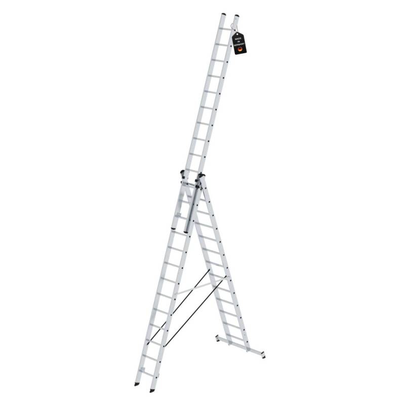 PROREGAL Mehrzweckleiter 3-Teilig mit Traverse 3 x 13 Sprossen von PROREGAL