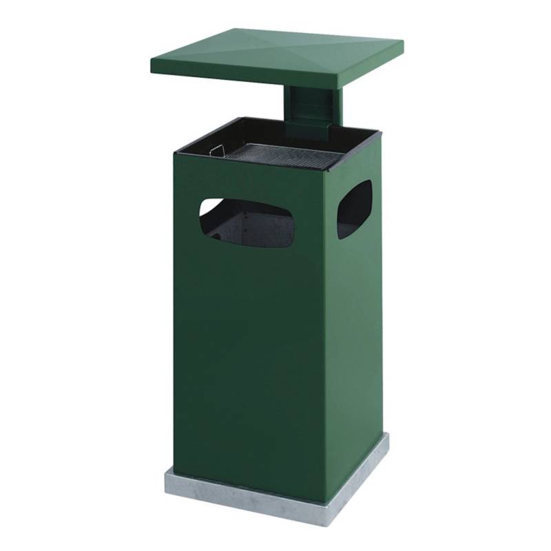 PROREGAL Metall Kombiascher Mit Abnehmbarem Dach 70 Liter HxBxT 91 x 39,5 x 39 x 5 cm Inkl. Befestigungsmaterial Für Bodenmontage Grün von PROREGAL