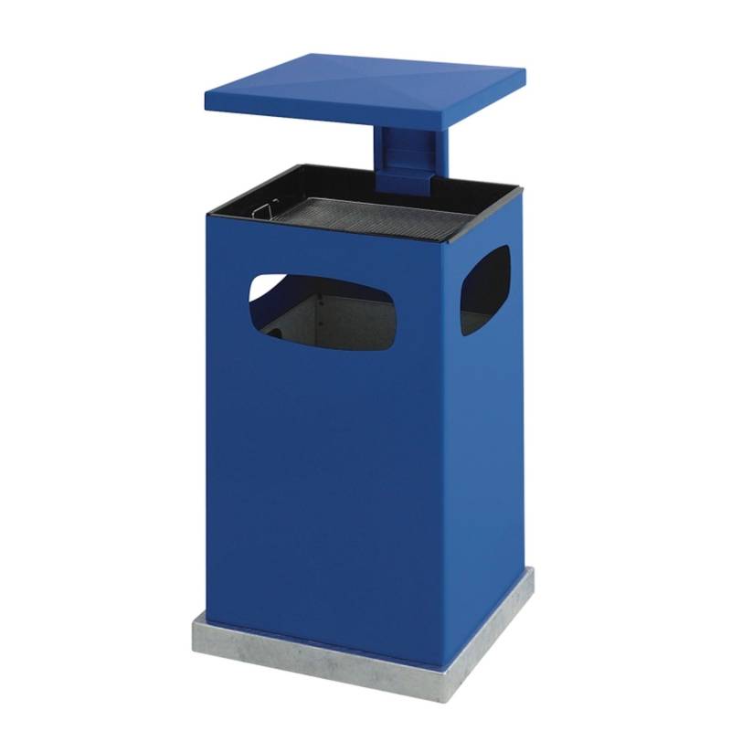 PROREGAL Metall Kombiascher Mit Abnehmbarem Dach 80 Liter HxBxT 95,5 x 50 x 50 cm Inkl. Befestigungsmaterial Für Bodenmontage Blau von PROREGAL