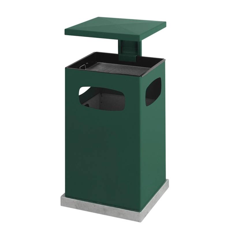 PROREGAL Metall Kombiascher Mit Abnehmbarem Dach 80 Liter HxBxT 95,5 x 50 x 50 cm Inkl. Befestigungsmaterial Für Bodenmontage Grün von PROREGAL